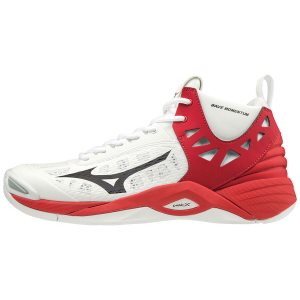 Mizuno Wave Momentum Mid Mens Volleyball Shoes Canada - White/Red